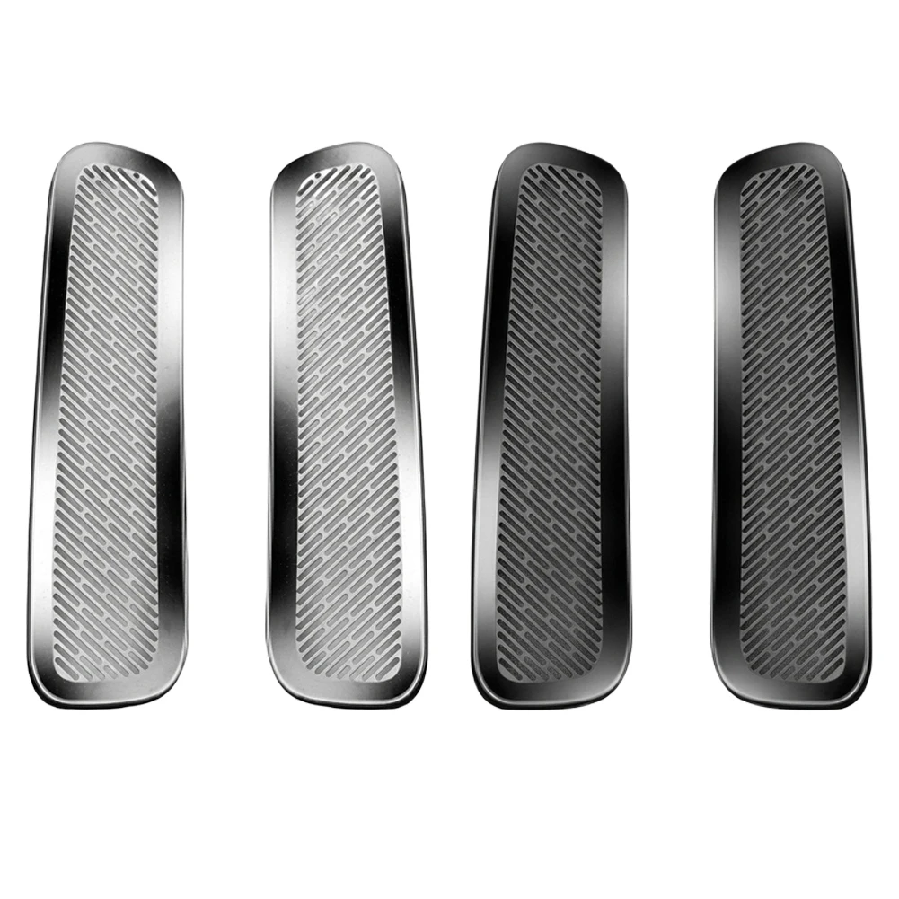 Stainless Steel Vent Trim A-pillar Air Outlet Cover Robust Wear Resistance Sleek Modern Design Secure Backing Attachment Silver
