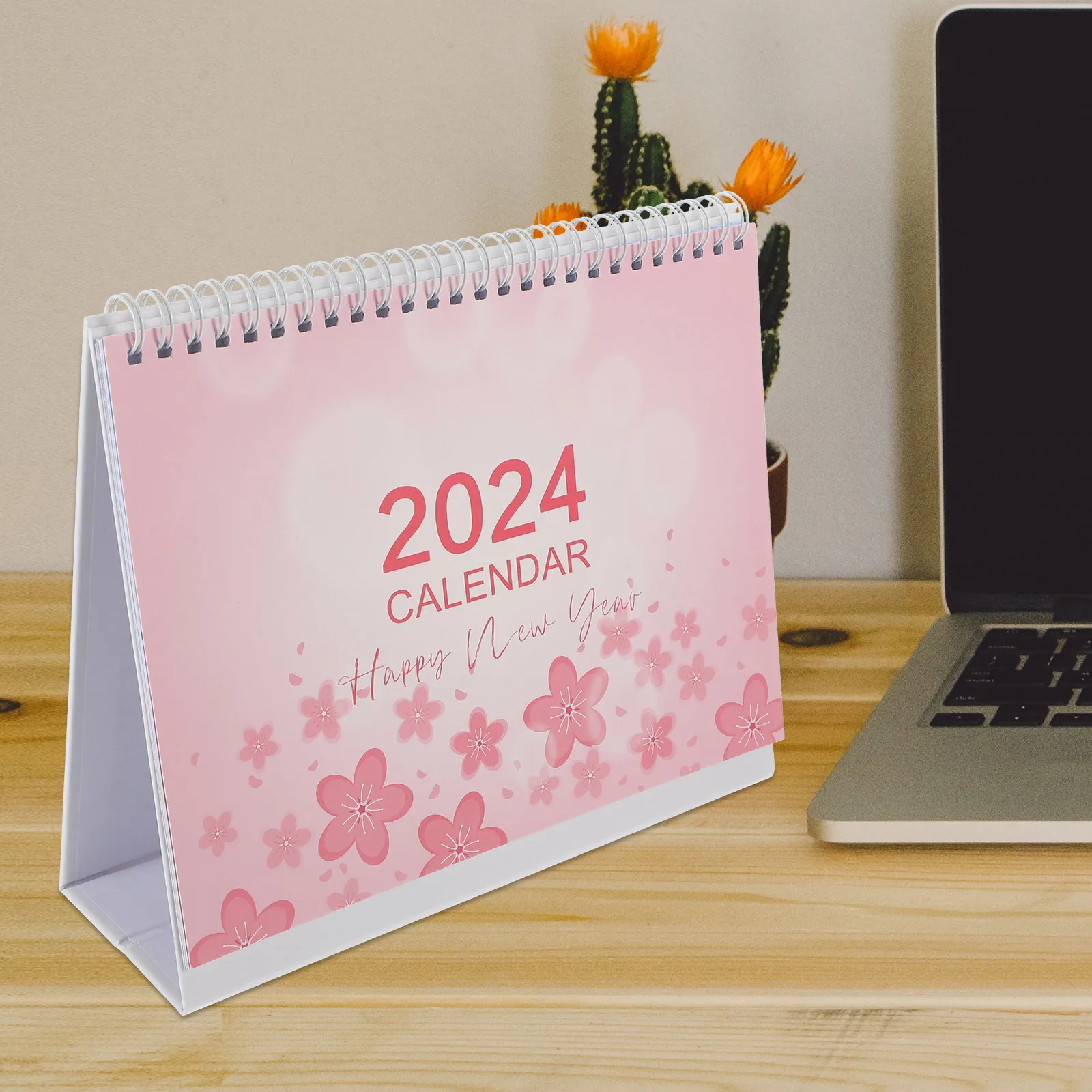Blumen-Tischkalender 2024, Monatsplaner, Büro, stehend, großer Desktop-Kalender mit To-Do-Liste und Event-Notizen, elegantes Schreiben