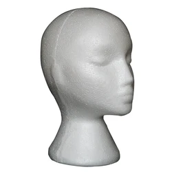 Deflection Doll Polystyrene Styrofoam Foam Model Stand Wig Hair Hat Headset White Mannequin Head Display Stand Rack Holder