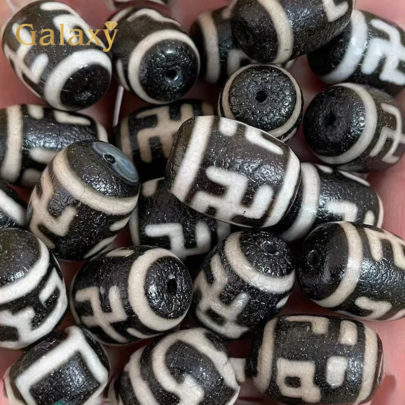 

13x18mm Natural Tibet Dzi Black Agate beads Wanzi Swastica Buddha For DIY Jewelry Making Bracelet Necklace Accessroies 5-10PCs