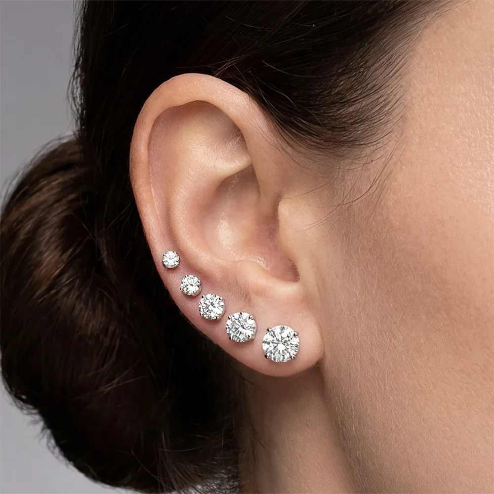 Mini 3/4/5/6/7/8mm Moissanite Earring For Women 925 Sterling Silver Earring INS Trend Wedding Ear Studs Jewelry Brincos De Prata