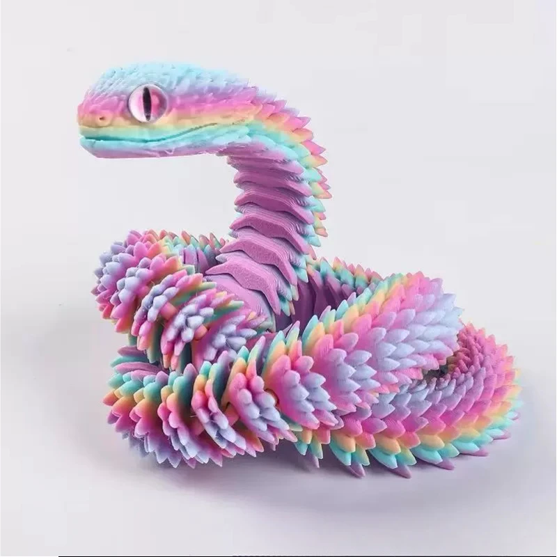 1/2 Pcs 3D Viper Full Body Joint Mobile Stereoscopic Simulation Animal Model Desktop Ornament Children's Toy