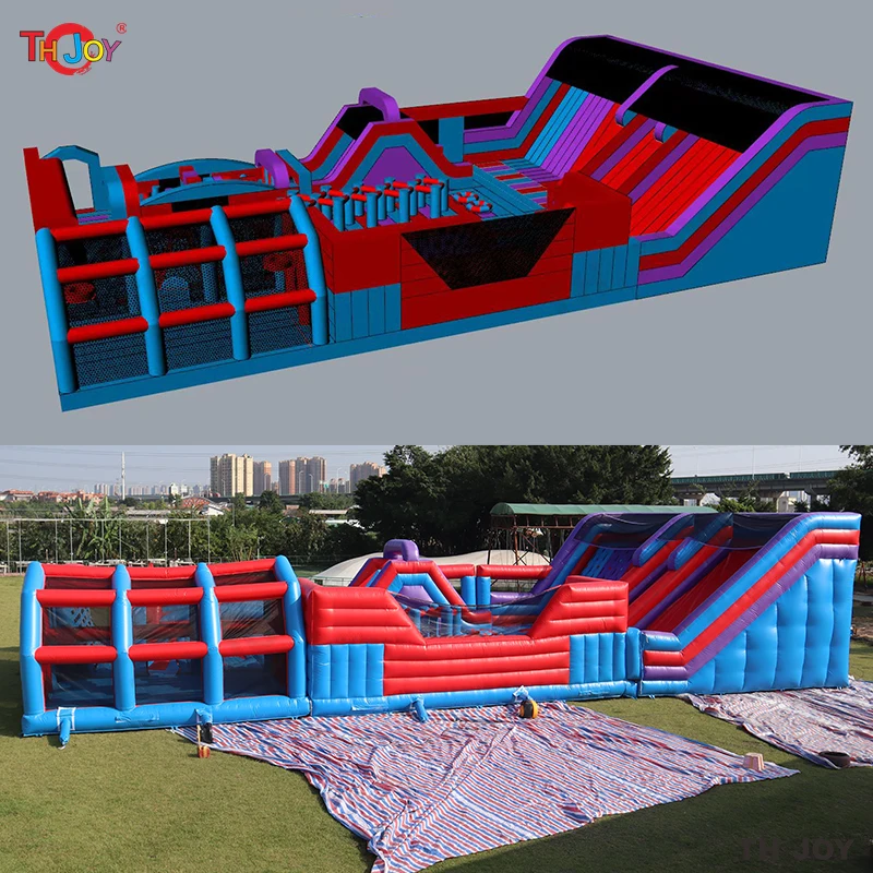 Castillo de rebote inflable gigante para exteriores, trampolín multifunción para Parque interior, 24x14m