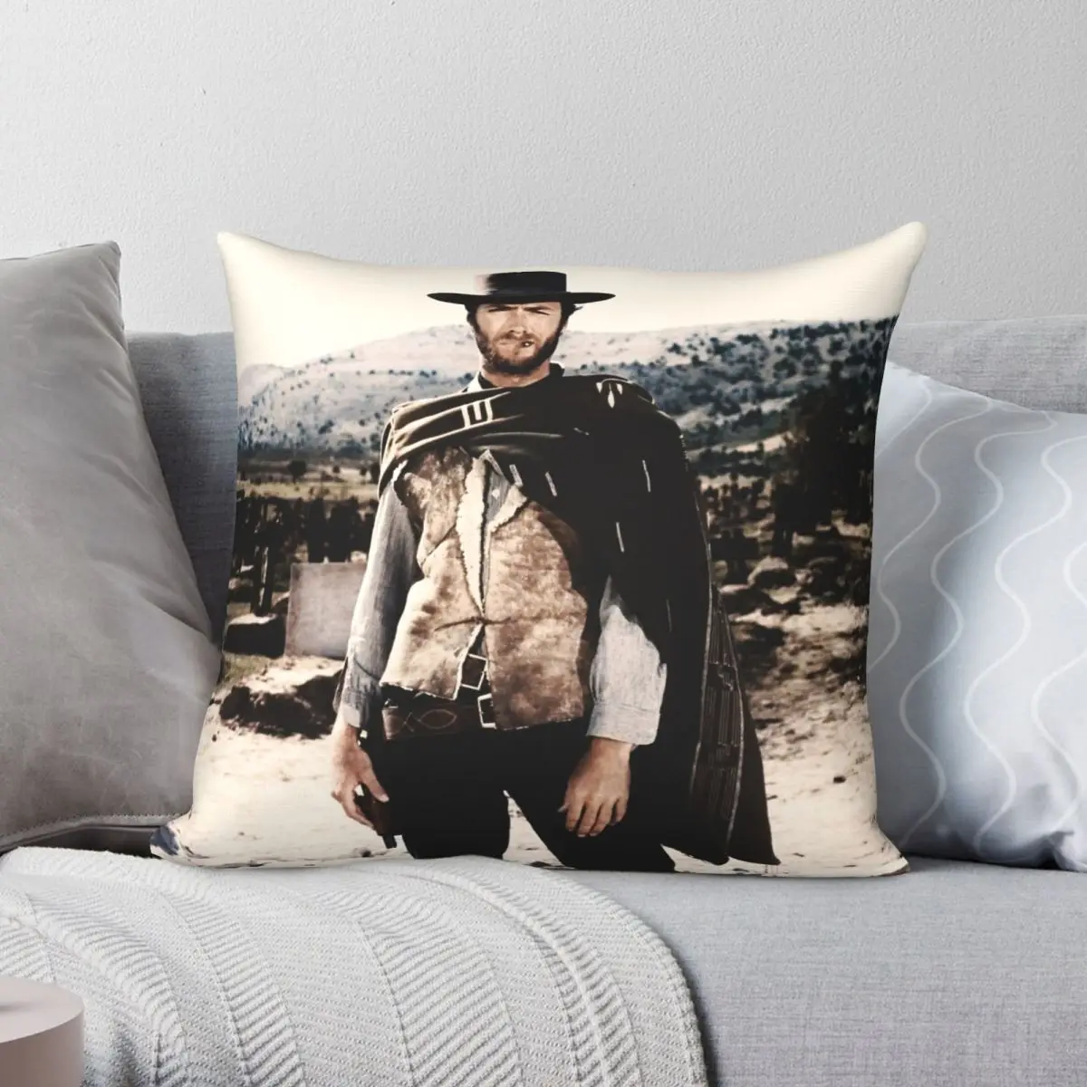 

Наволочка из полиэстера и льна, с принтом