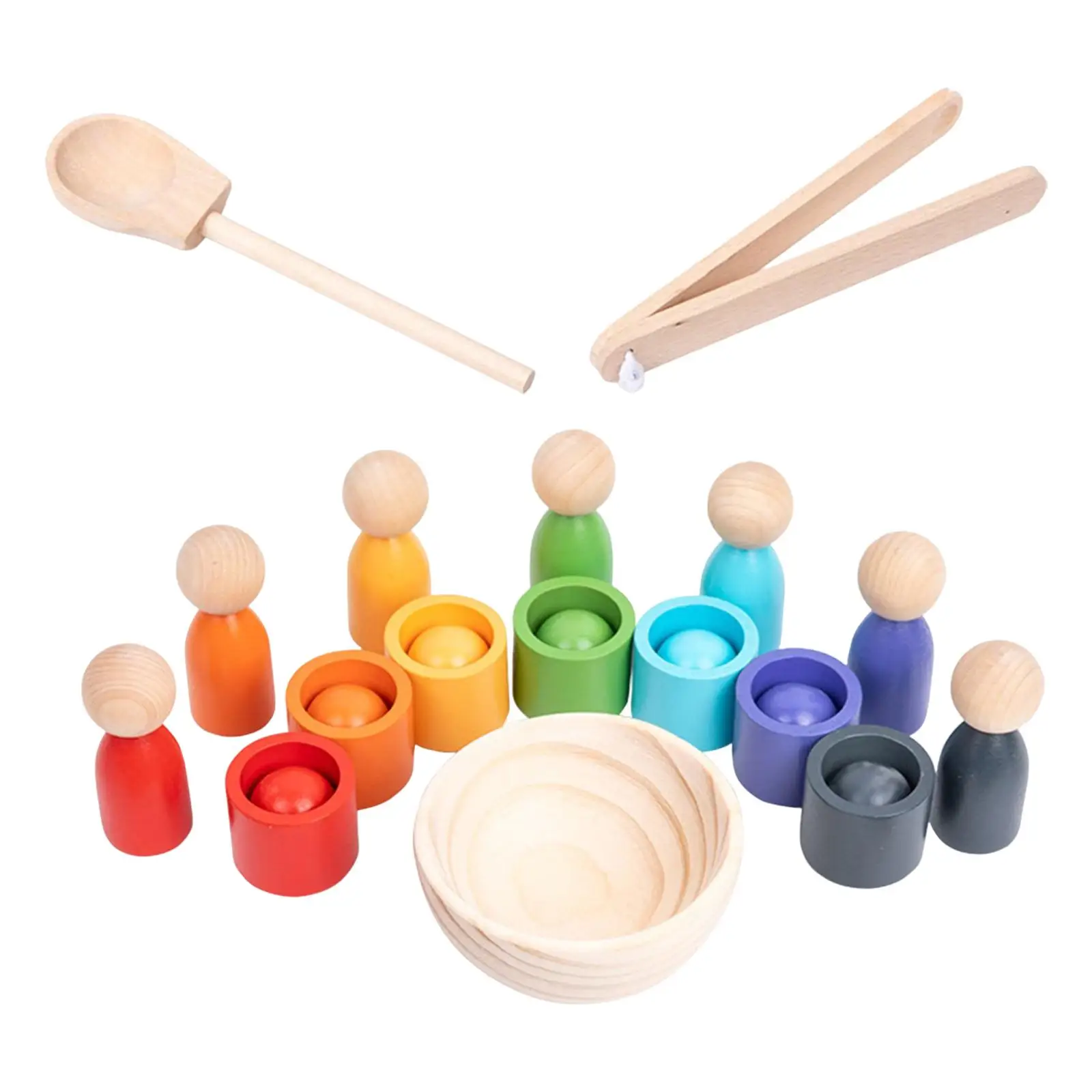 Balles en tasses pour bébé Montessori, 7 Classification, jouets sensoriels préscolaires, entraînement, jeu logique, motricité Fine