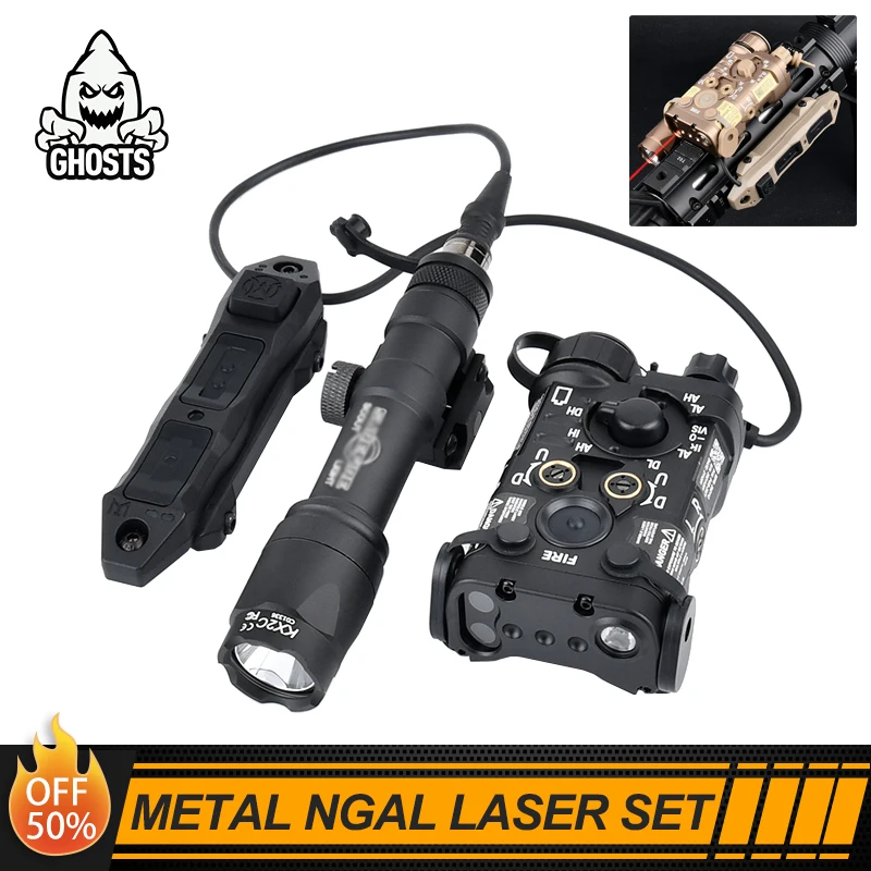 

Tactical NGAL Aluminum IR Laser RED GREEN BLUE visible Aiming Sight Whitelight Strobe With SF M600 M300 Scout Light Hunting Lamp