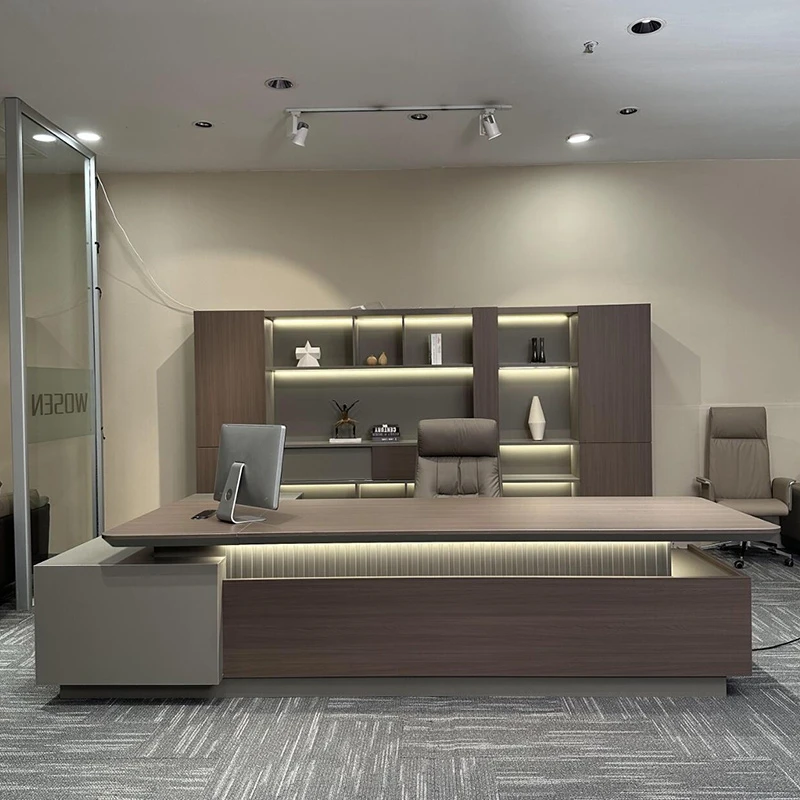 Office Desk Light Luxury Work Organizer Quality Computer Desks Drawers Modern Furniture