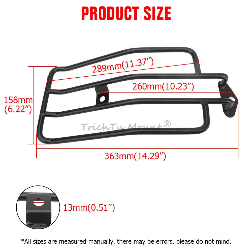 Luggage Rack Rear Sissy Bar Motorcycle Luggage Carrier For Honda Cmx300 Rebel 300 Cmx500 Rebel 500 2017-2021 Steel Gloss Black