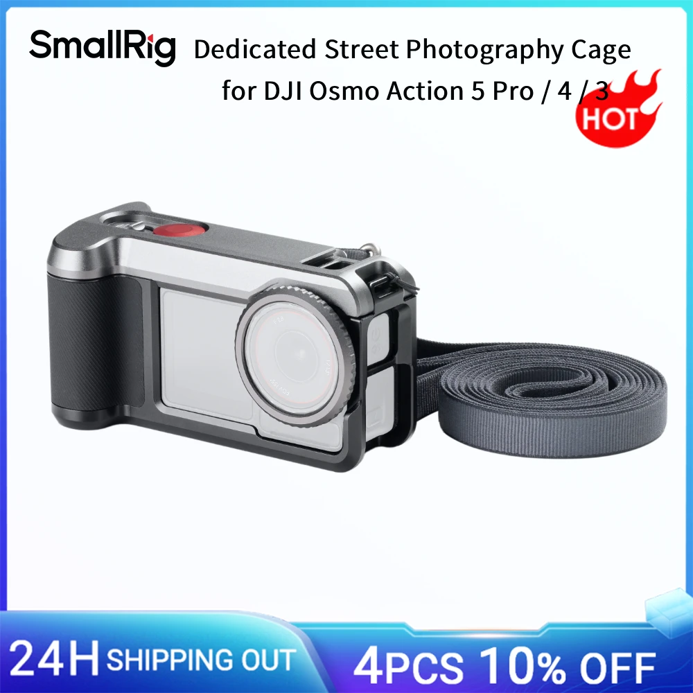 Image of SmallRig Spezieller Street-Photography-Käfig für DJI Osmo Action 5 Pro / 4 / 3 mit Schultergurt und Objektivschutzring -6371