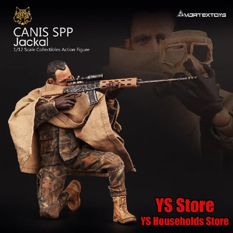 

VORTEXTOYS V00011 1/12 CANIS SPP Jackal Moveable Man Action Figure Rifle Weapon Accesory 6" Full Set Collectible Military Dolls