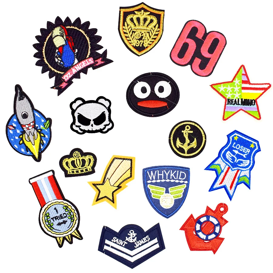 Space Badge series Patch for Clothing Iron Transfer Astronaut Stickers Patch Applique for clothes Sew Embroidery Patches 1PCS