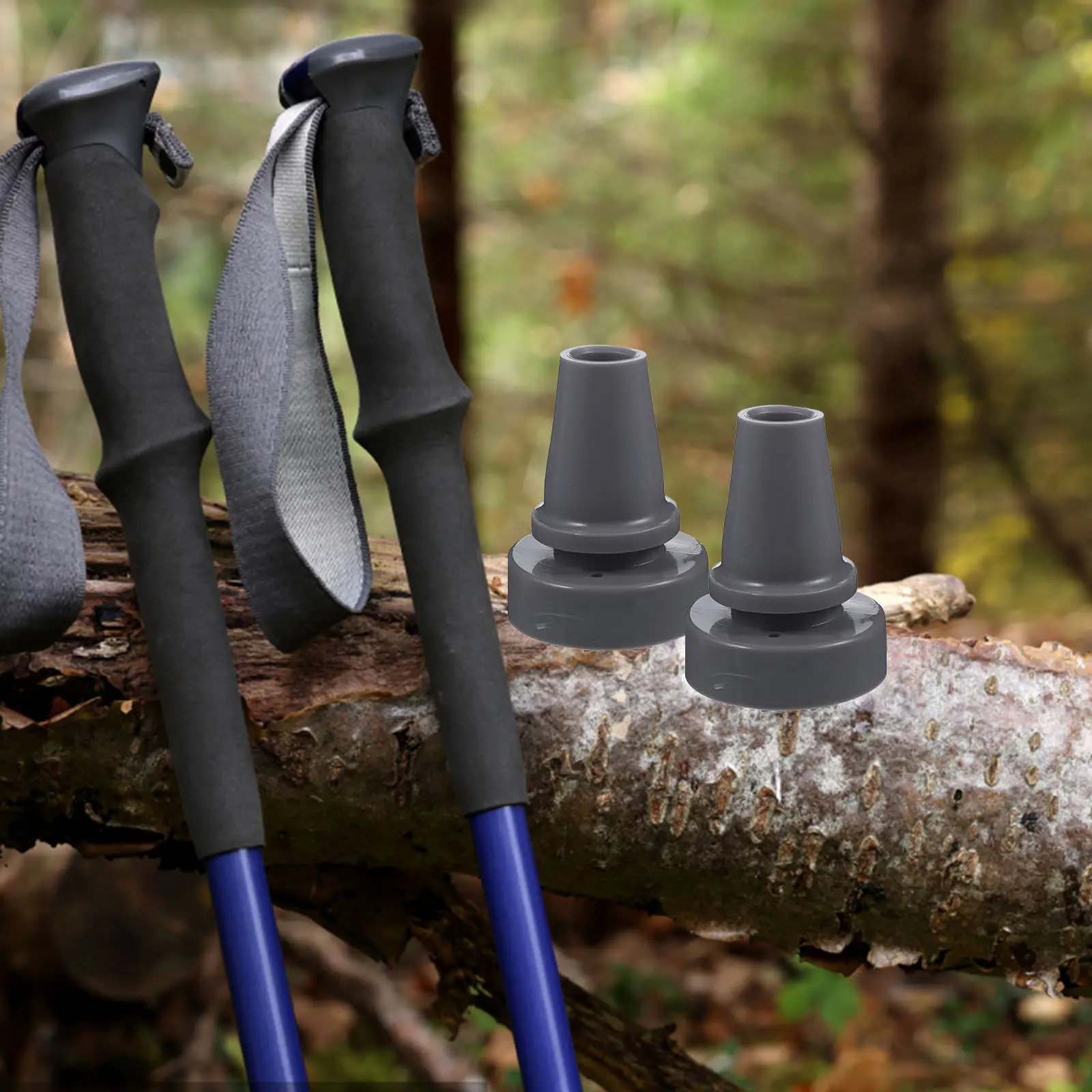 19Mm Inner Diameter Rubber Crutch Tips Walking Stick Replacement Feet Anti-Slip Abrasion Resistant for Hiking Camping Gravel Wet