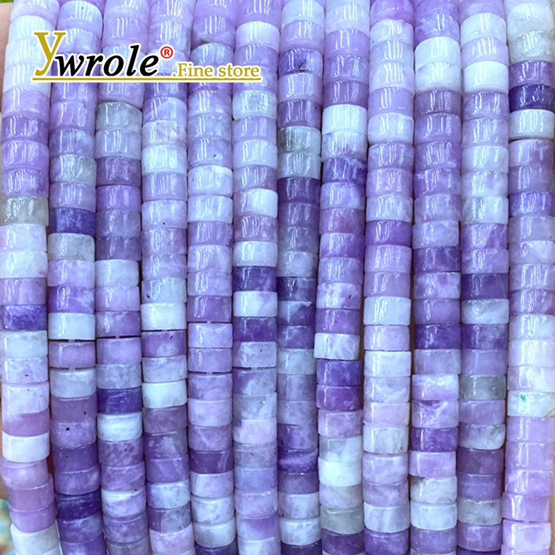 Natural Stone 3x6MM Purple Lepidolite Flat Loose Spacer Beads for Jewelry Making DIY Earrings Bracelets Charms Accessories