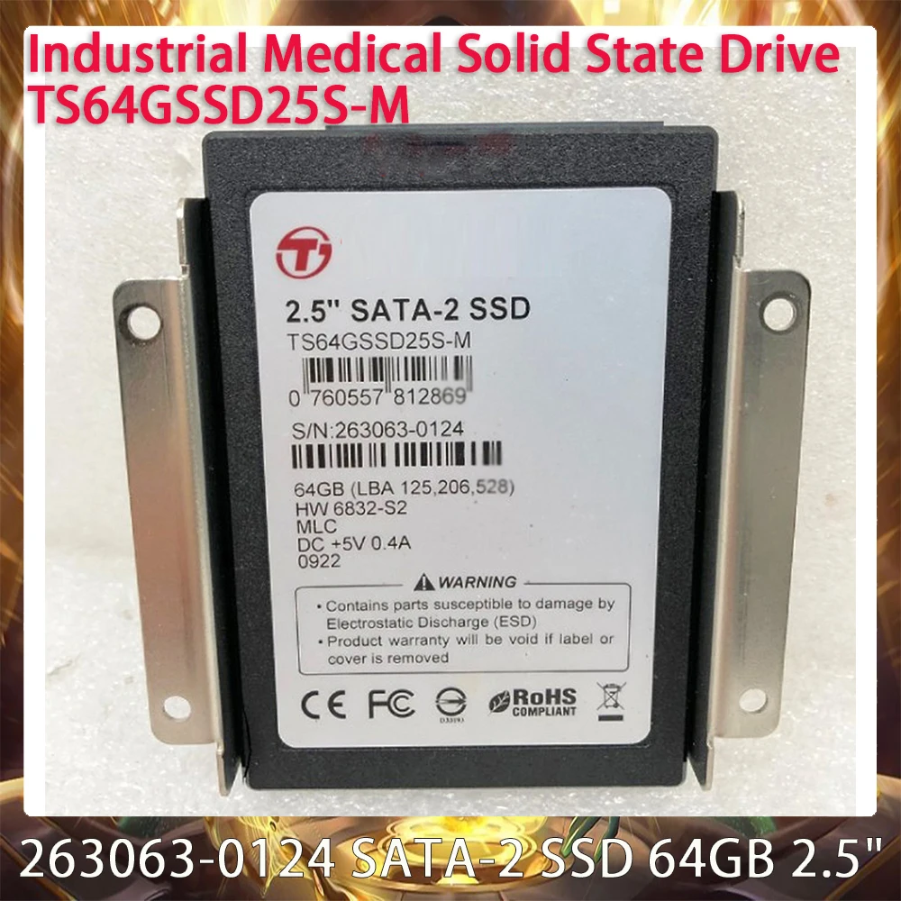 TS64GSSD25S-M voor transcend 263063-0124 SATA-2 ssd 64gb 2.5 "industriële medische solid state drive werkt perfect snel schip