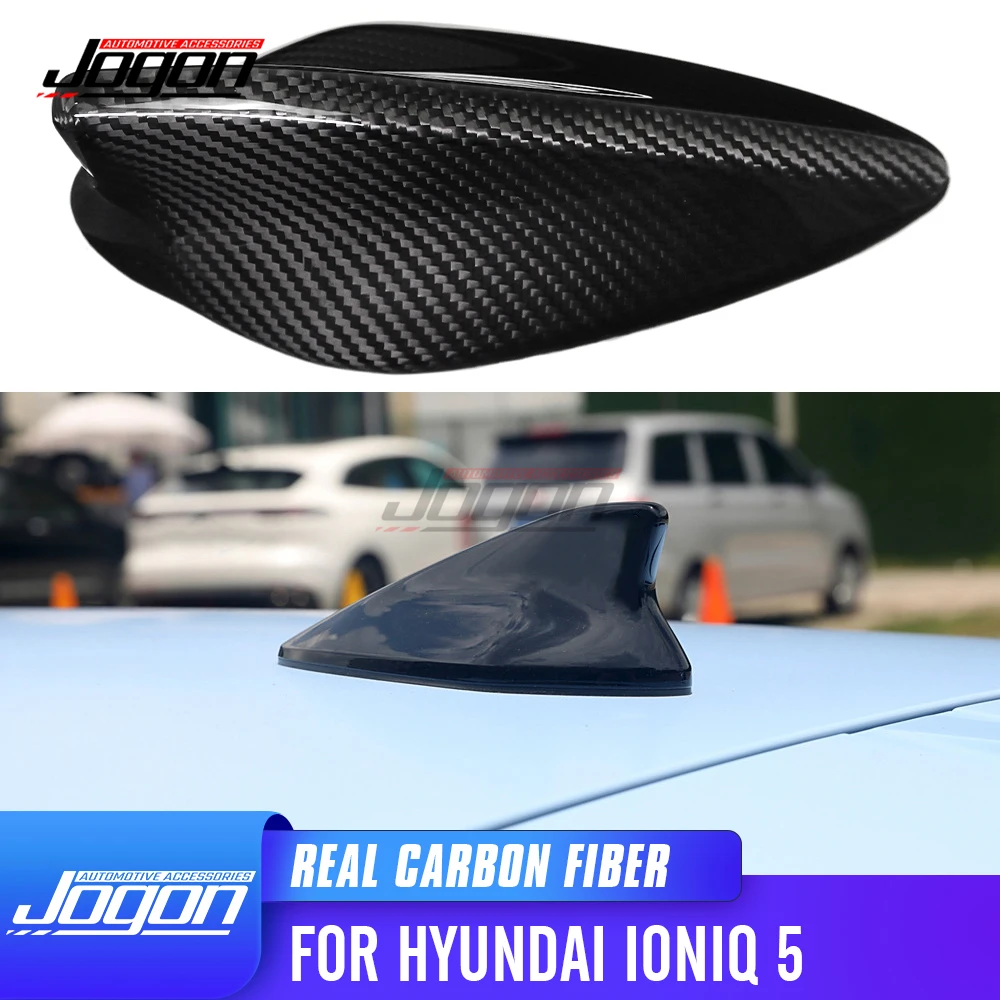 Carbon Fiber Exterior Car Roof Decoration Shark Fin Antenna Aerials Sticker Cover Trim For Hyundai Ioniq 5 NE 5 N SE 2022-2025