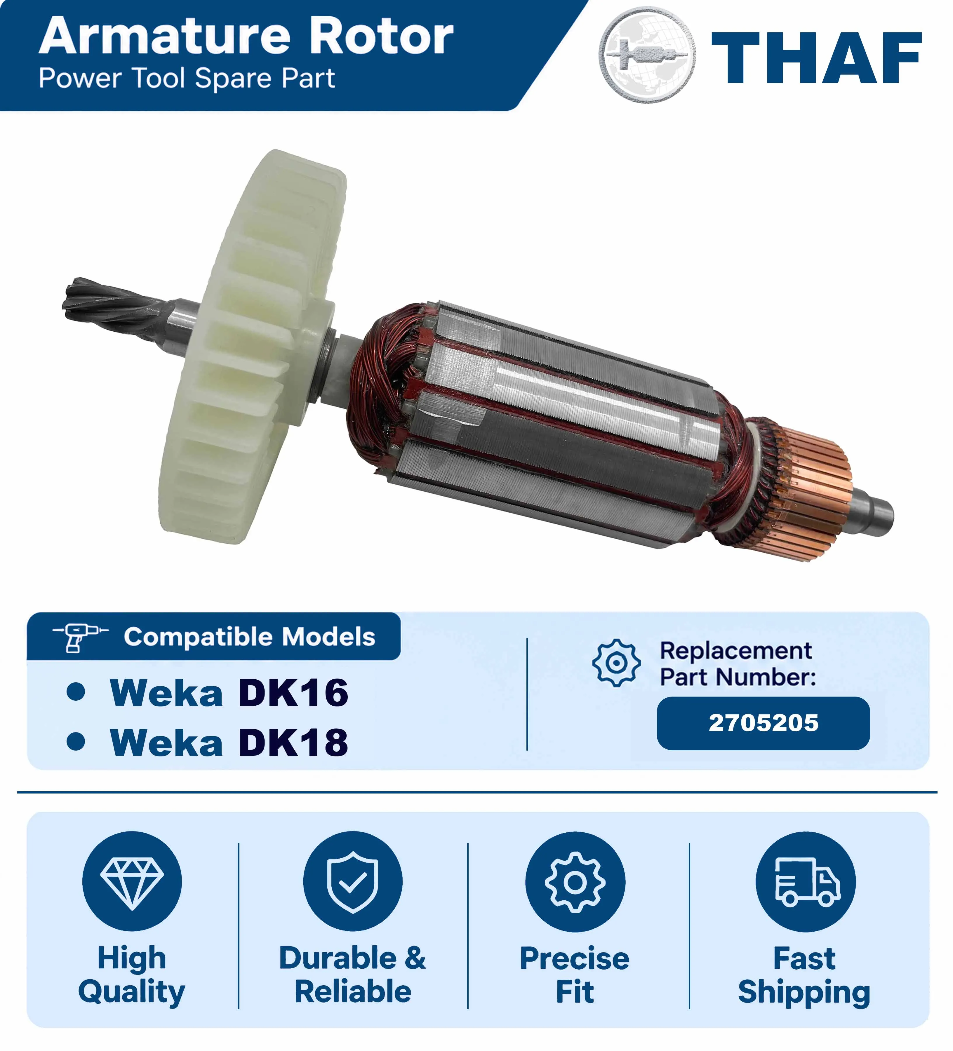 AC220V-240V DK16 DK18 Rotor Anker Motor Ersatzteil Für WEKA Bohrmaschine – Detail 1