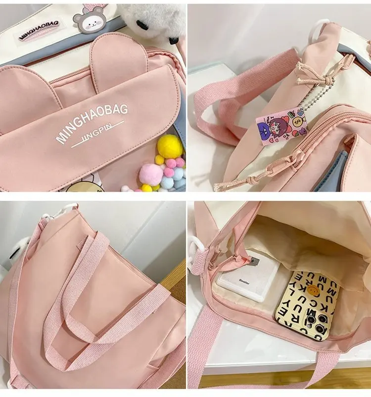 Bonito das mulheres harajuku ita bolsa de ombro mochila para meninas estudante grande capacidade bolsas bonito adolescente viagem saco de livro presentes