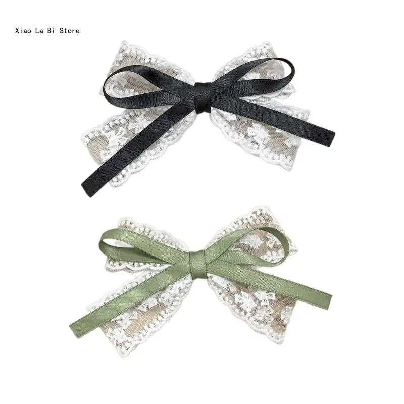 

Fairy Bow Hair Clip Balletcore Lace Bowknot Headdress Elegant Hairpin XXFD