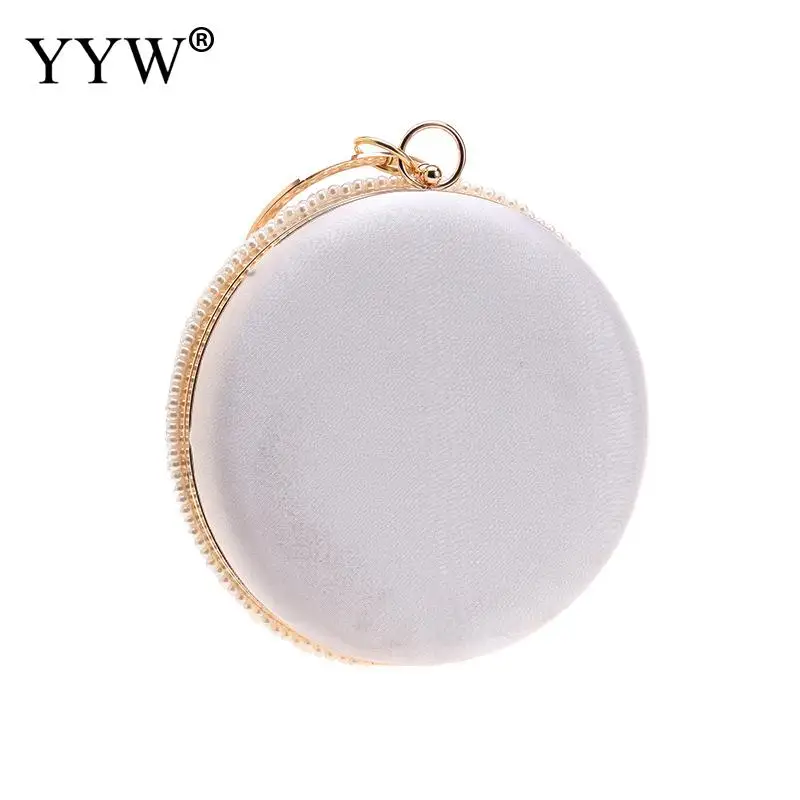 Bling Pearl Bags For Women Small Round Shape Clutch Bag Diamond Luxury Designer Handbag Female Evening Clutch Wedding Party Bag