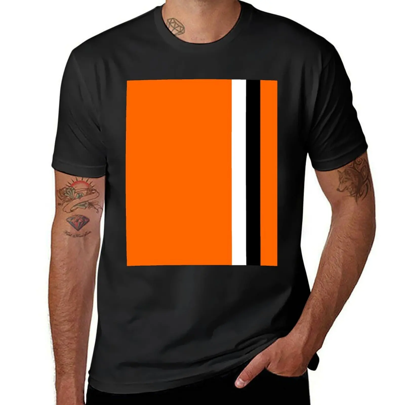 

Luton Town Retro Home 1973 -74 Orange and White Black Bars T-Shirt graphic t shirt vintage graphic shirts plain t shirts men