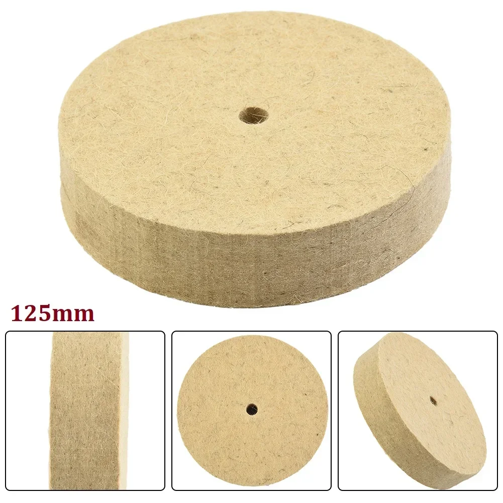 Imagem -02 - Felt Polimento Roda Grinding Buffing Pad Grinder Ferramenta Rotativa Aço Inoxidável Cobre Alumínio Vidro 125 mm lã