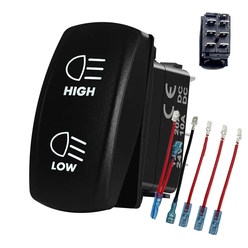 

Senlo Headlights Rocker Switch 7 PIN ON-ON-OFF High Low Beam Rocker Switch with Wires for fog Light for Car UTV Truck RV Trailer