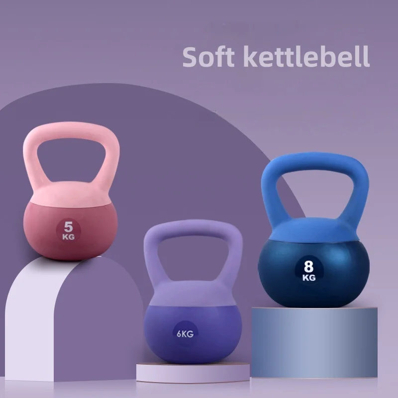 Kettlebell suave de 6 kg y 8 kg para mujeres y hombres, equipo de fitness en casa, diseño antideslizante, entrenamiento de fuerza, moldeador, mancuerna de entrenamiento segura