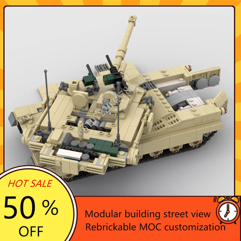 1170 Uds. MOC WW2 serie militar leopardo 2A5 destructor modelo de coche blindado rompecabezas personalizados DIY montaje juguetes de Navidad para niños regalo