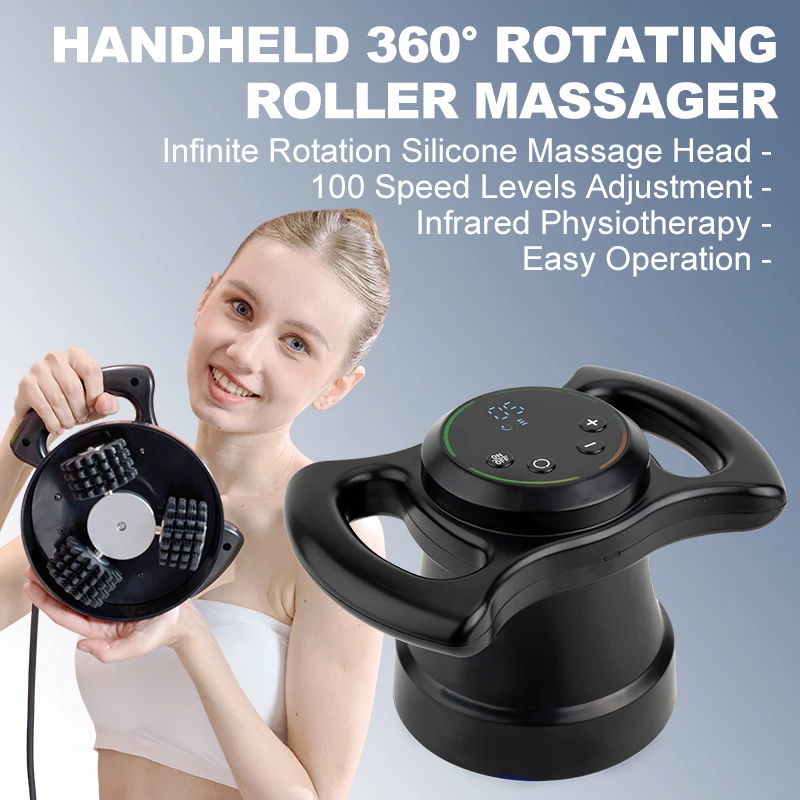 Roller Massager Infinite Rotation Silicone Portable Handheld Design LED Display 100 Speed Improve the Epidermal Tissue Slimming