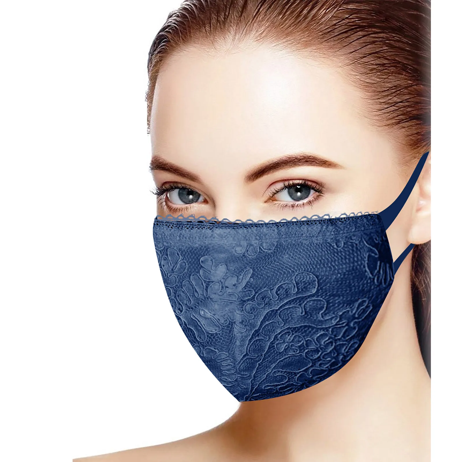 Maschera per il viso riutilizzabile lavabile con fiori di pizzo squisito per adulti di moda