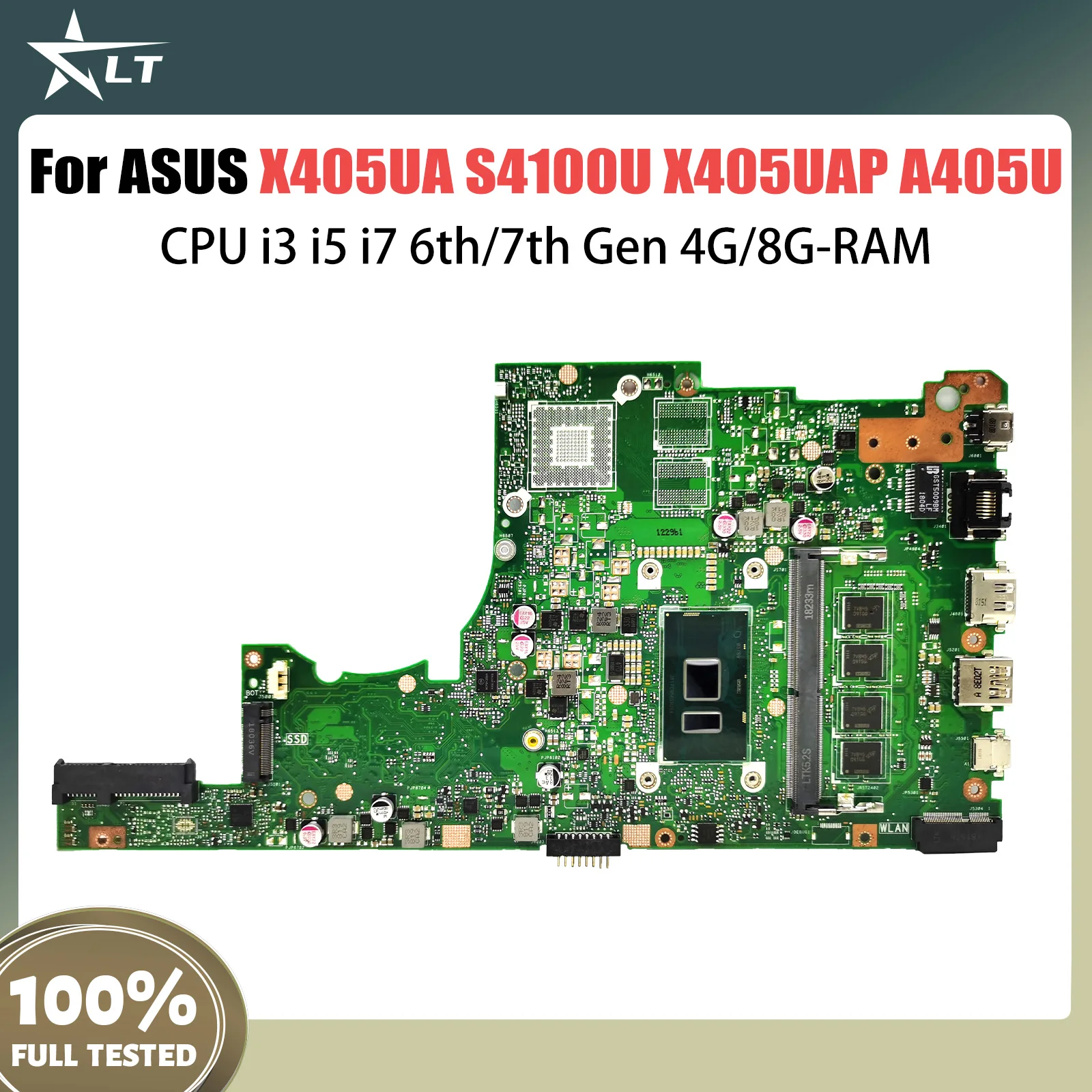 X405UA For Asus S4100U X405UAP X405UR X405UB A405U V405U S405U K405U X405UQ Mainboard CPU i3 i5 i7 6th/7th Gen 4G/8G-RAM