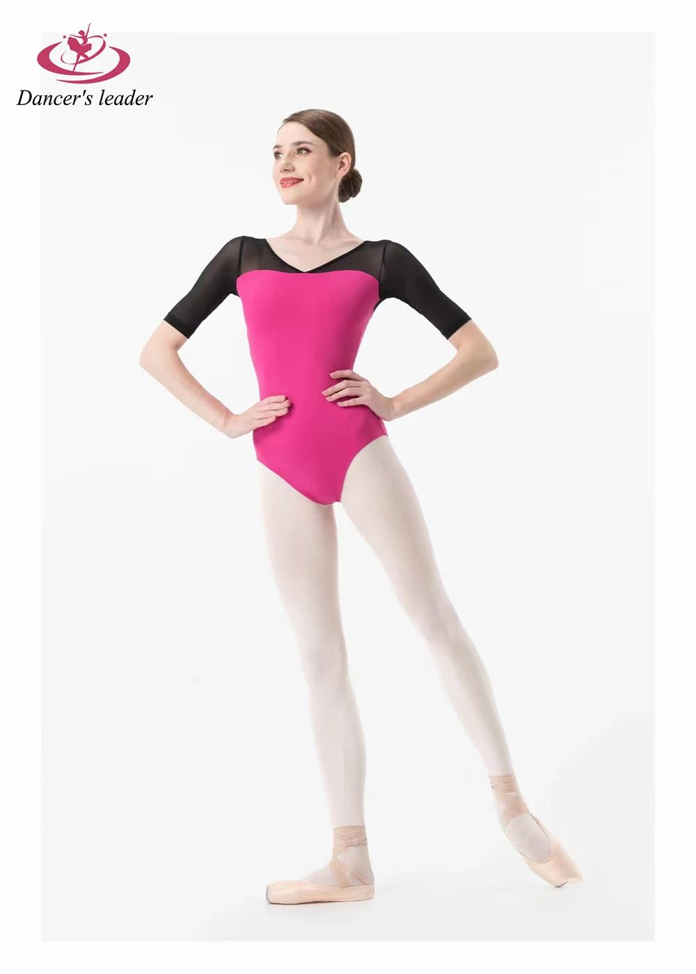 Ballett Kostüm Trikot für V-Ausschnitt farbige Bodysuit Gymnastik Performance Kostüm Kleid Luft Yoga Kostüm