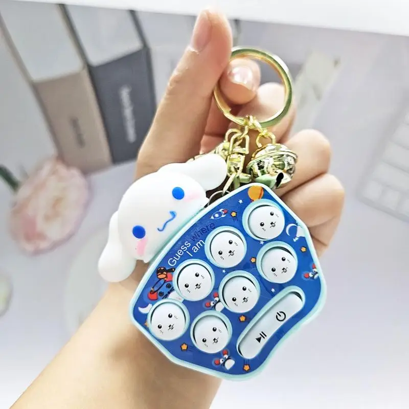 Sanrio Puzzle Squirrel Game Machine Keychain Kuromi Cute Fun Mini Handheld Cartoon Pendant Exquisite Portable Intelligence Toys