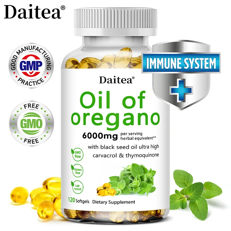 

300mg Oregano Oil with Black Pepper-Promotes Digestion,Balances Gut Microbiota,Improves Blood Circulation,Promate Immune System