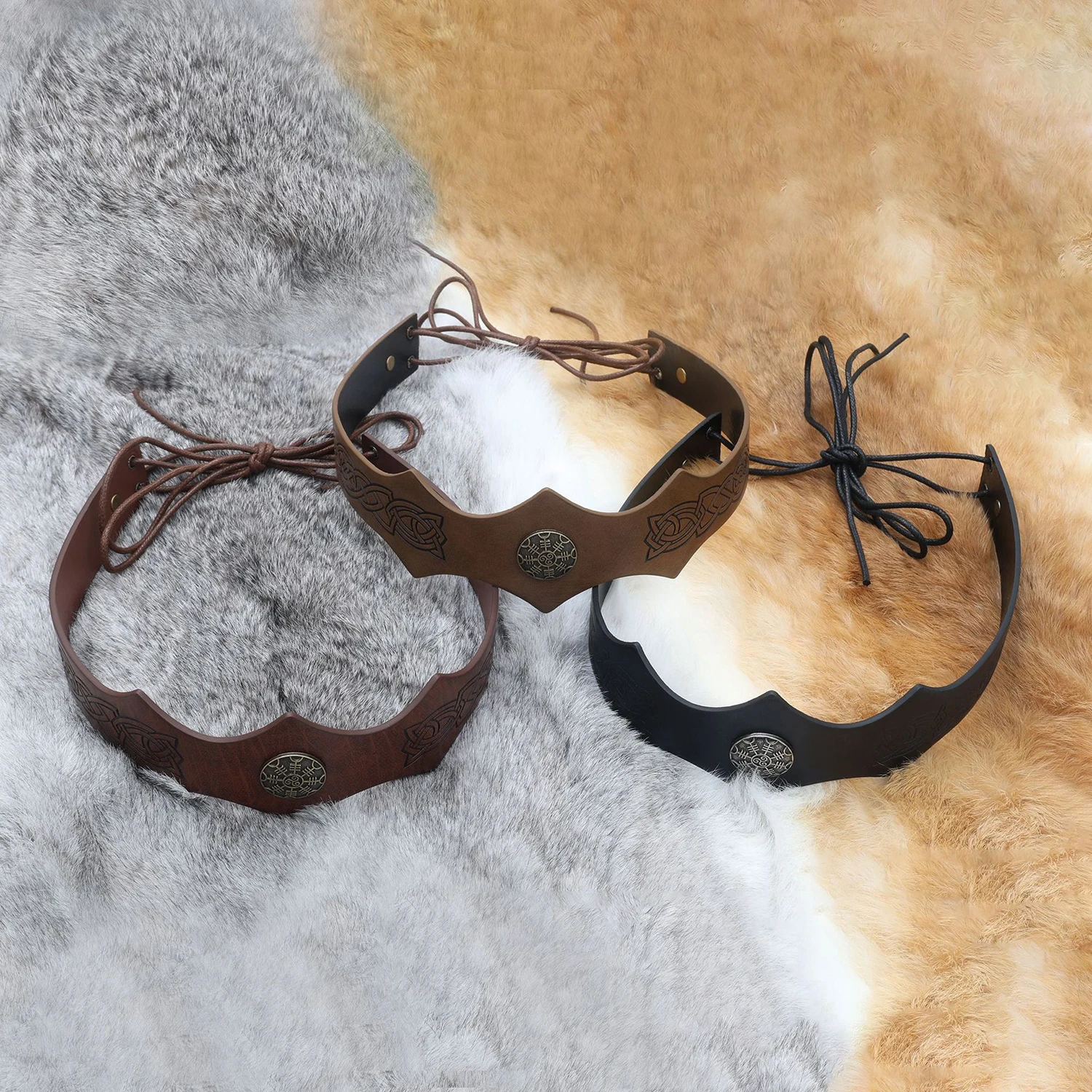Medieval Knight Headband Viking King CrownDress Up Halloween Cosplay LARP AccessoryAncient Roman Warrior Gladiator Headgear