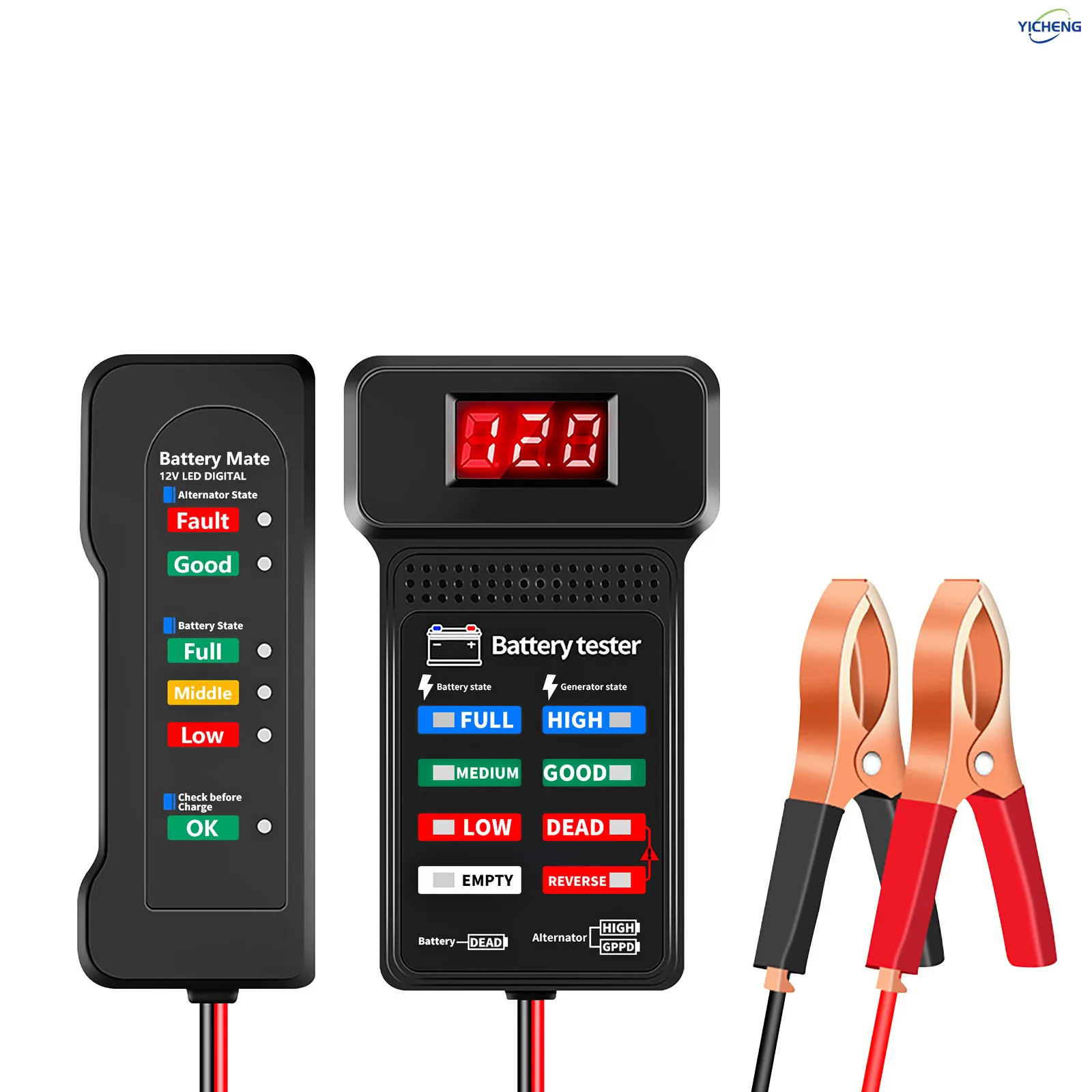 YICHENG 12V Car Battery Tester and Alternator Tester, Automotive LoadTester Indicator, 12 Volt Auto Check for Automobile