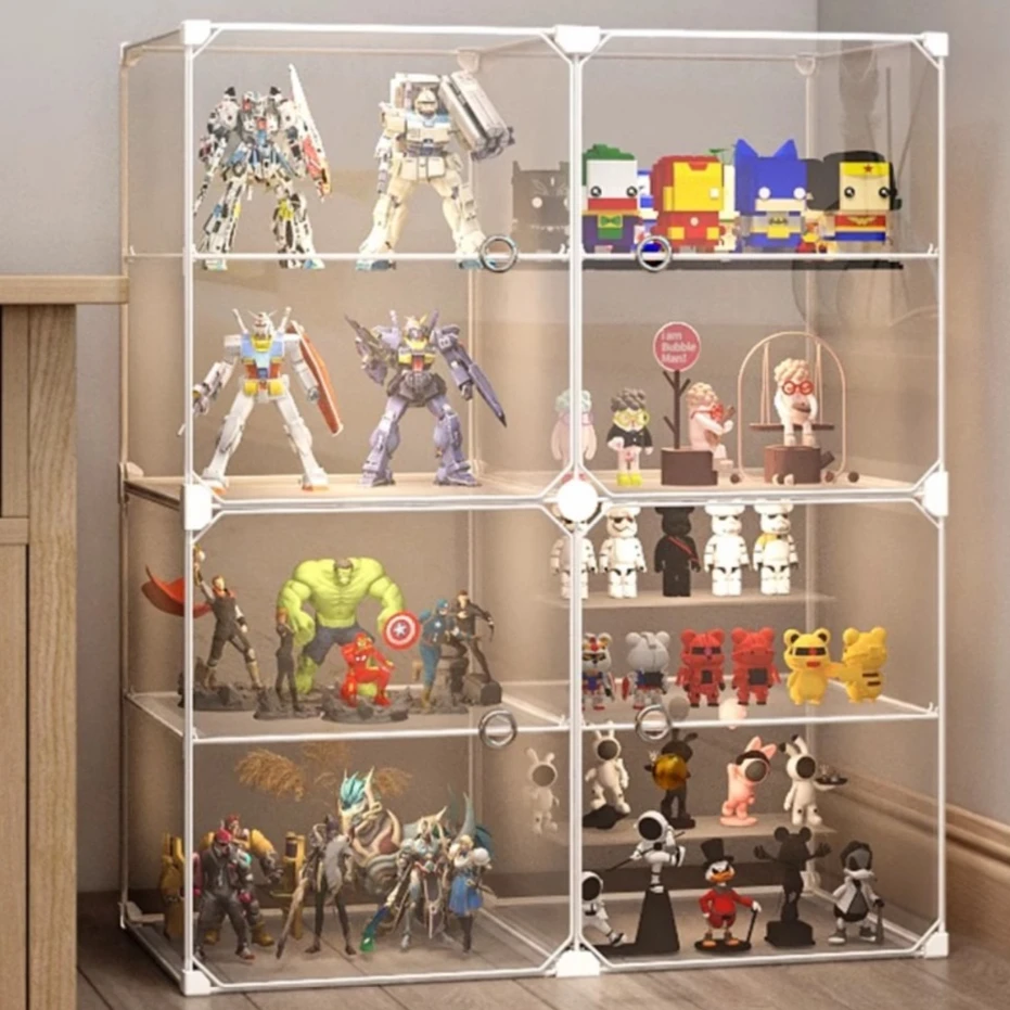 Transparent Display Cabinet, LEGO Toy Building Block Model Storage Rack, Dust-proof Large Capacity Drawer Style Storage Box