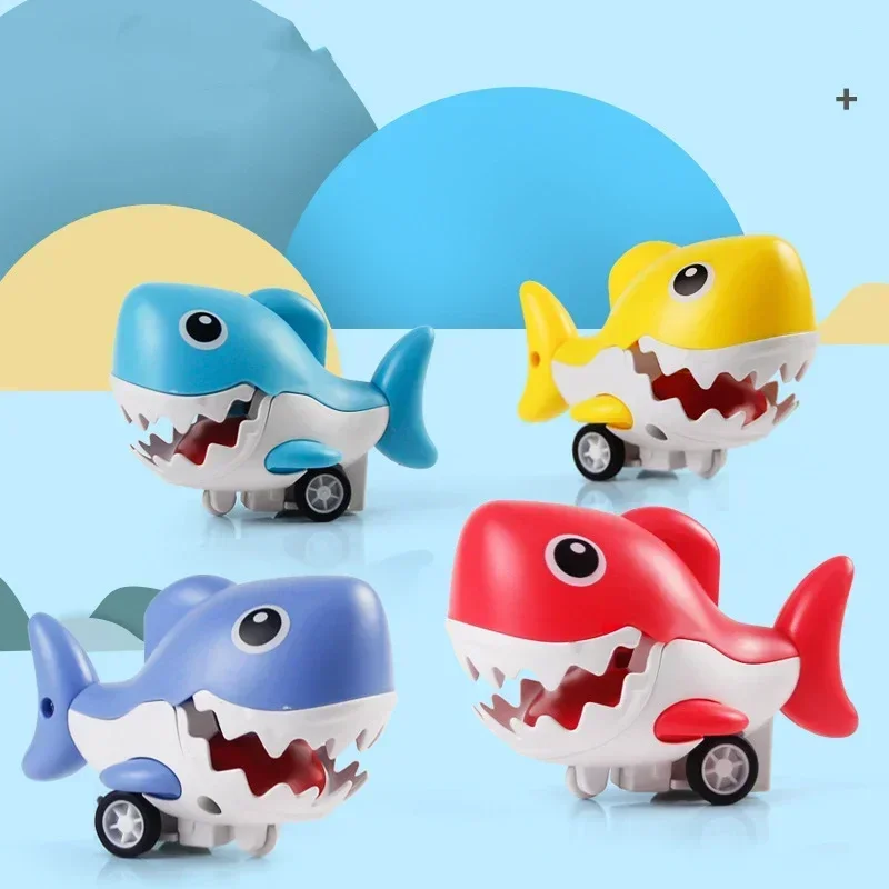 

Cartoon Children's Mini Inertia Pressing Shark Car Shark Cute Animals Toys Battery Free Cute Vehicle Press To Run Baby Gifts