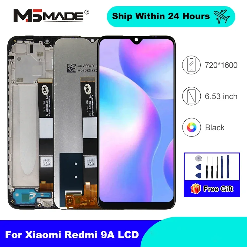 6.53'' For Xiaomi Redmi 9A Display LCD Touch Screen Digitizer For Redmi 9C LCD Replacement Parts With Frame