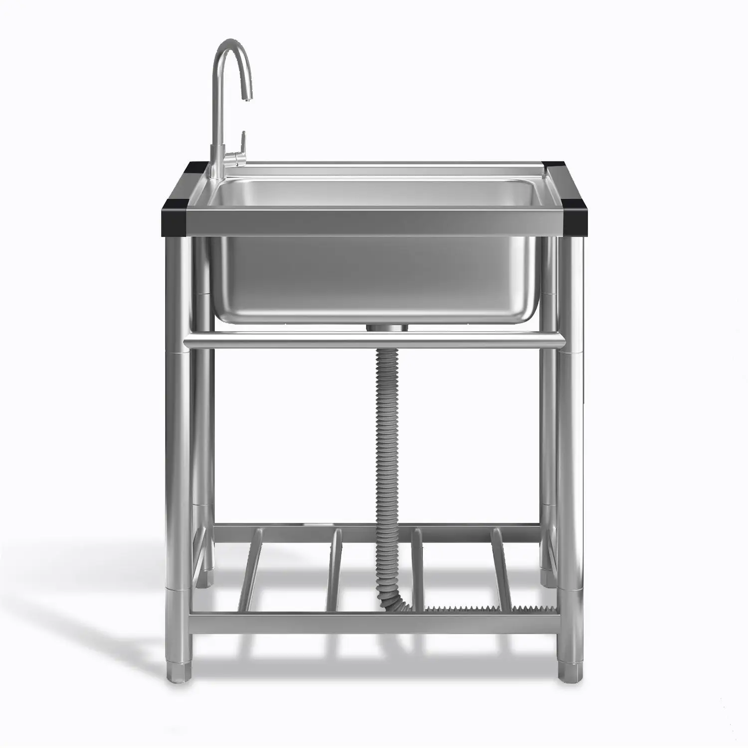 Commercial kitchen dishwasher 304 stainless steel washbasin with bracket integrated dishwasher household sink thickened