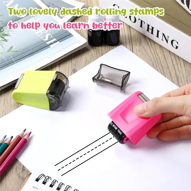 Compact Practice Roller Stamp Ink Line Rolling Stamp Parents Teacher Stamp Supplies For Sentence Strip Handwriting Practice