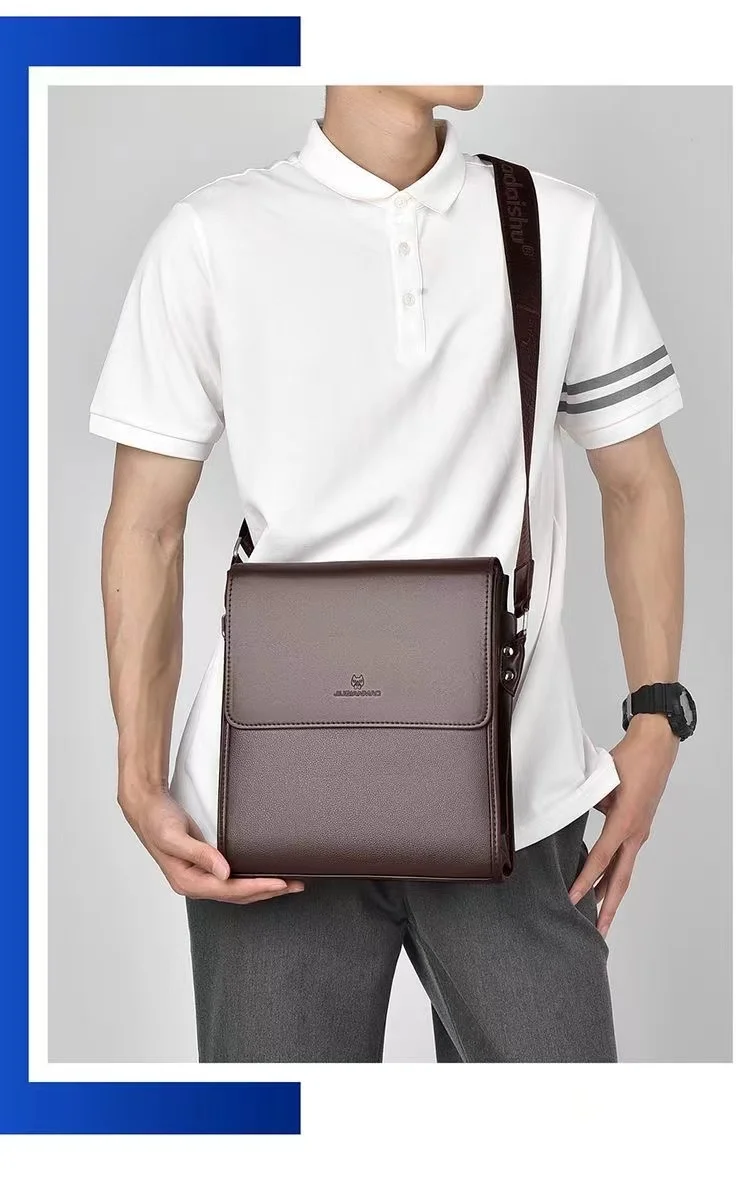 حقيبة كروس مربعة الجانب، حقائب جلدية تنفيذية للرجال، حقيبة يد مصممة للأعمال، محفظة كتف