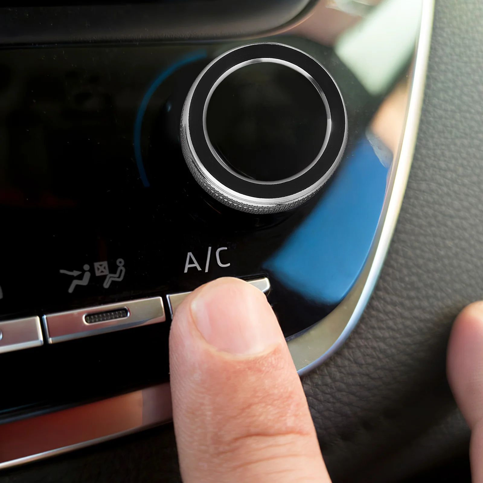 

2Pcs Air Conditioner Knob Rings Car Center Console Cover Interior Accessories Car Climate Control for Knob Covers