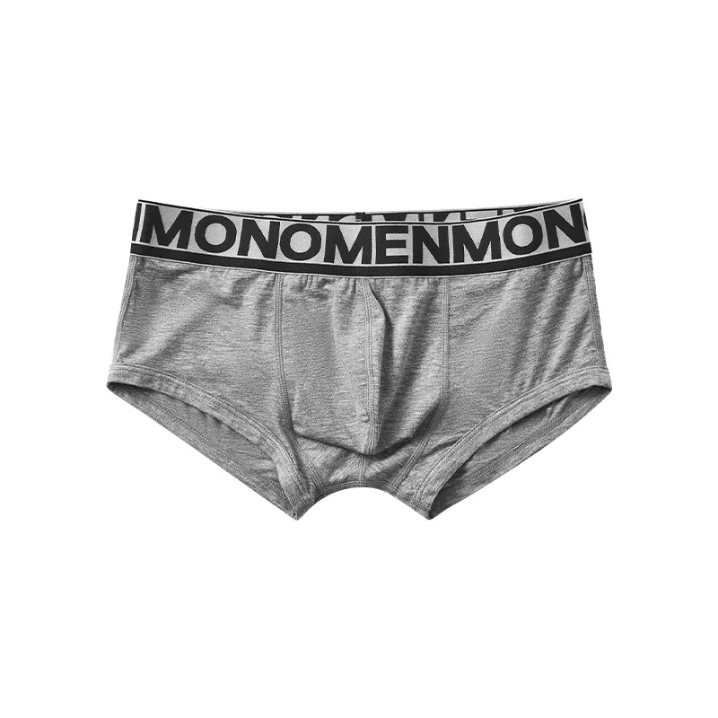 

Men's Bugle Boxy Underwwaer Cotton Breathable Cozy Sweat Absorption Sports Underpant Youth Low Waist U Convex Pouch Boxer Shorts