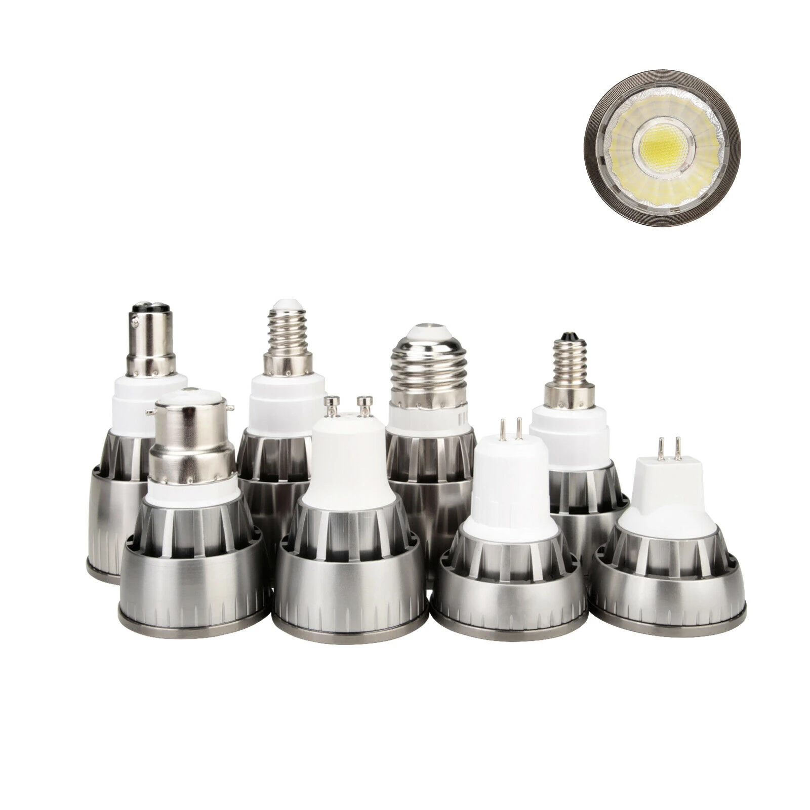 Dimmable COB LED Spotlight 7W 9W 12W para lâmpadas decorativas 3000k/4500k/6500k Lâmpada Luz 45 ° iluminação GU10 Luzes Lâmpadas