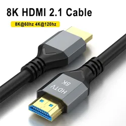 8K@60Hz HDMI 2.1 Cable 4K@120Hz 48Gbps Adapter Ultra High Speed Video Cable For PC Laptop Projector HD TV PS5/PS4 XBox Switch