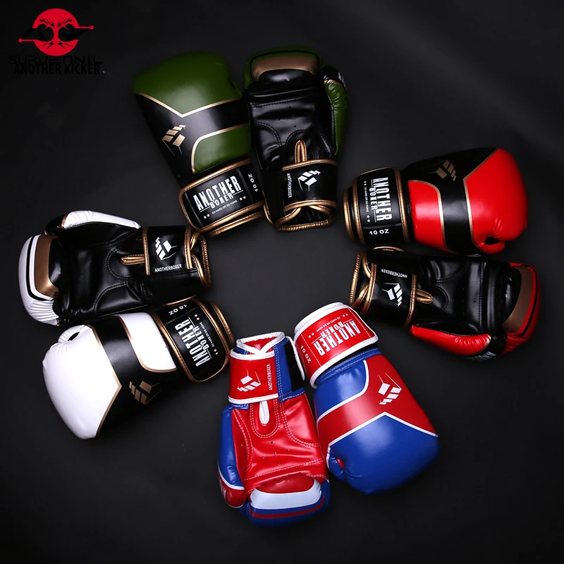 Guantes de boxeo profesionales de cuero MMA, bolsa de entrenamiento, Muay Thai, guantes de Kickboxing para hombres, mujeres y niños