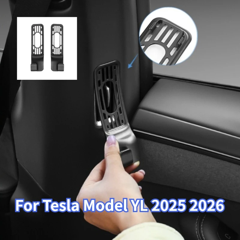Lüftungsschlitz-Schutzabdeckung für Tesla Model YL 2025 2026 (6-Sitzer) 2 Stück ABS Rücksitz-Aufhängehaken Auto-Innenausstattung Zubehör