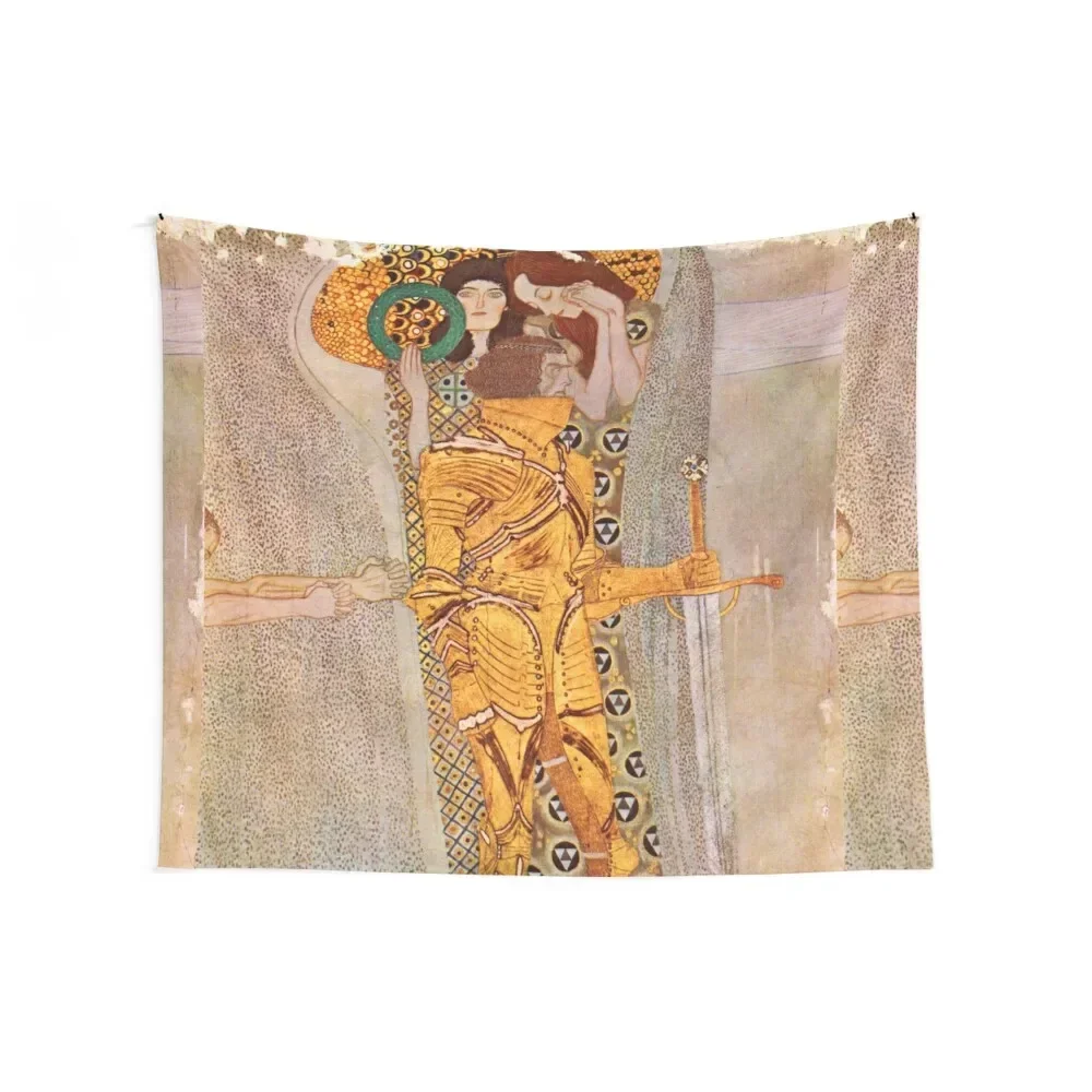 The Golden Knight V2 - Gustav Klimt Tapestry Decor For Bedroom Wall Hanging Tapestry