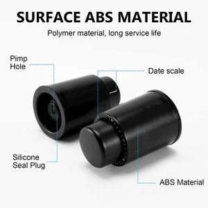 سدادات زجاجة النبيذ القابلة لإعادة الاستخدام ، حافظ على حافظة النبيذ ، واقيات النبيذ ، سدادات مضخة التفريغ ، حافظ على النبيذ طازجا أعلى 12 مبيعات فيوز بندقية - رقم 4